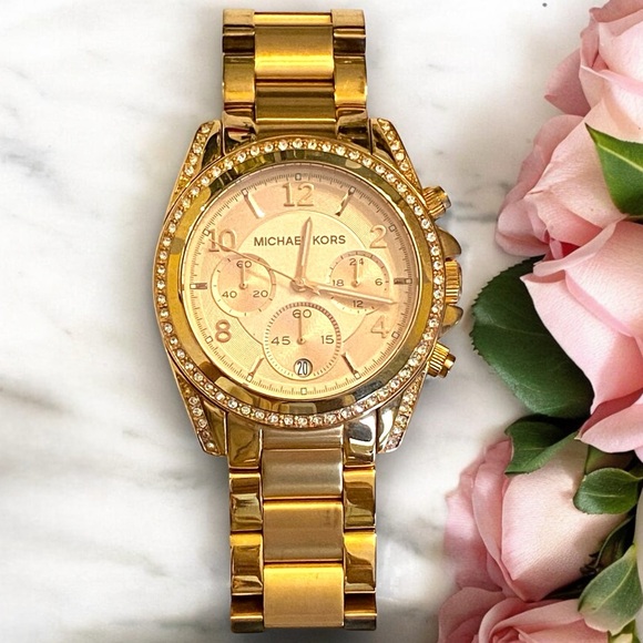 MICHAEL KORS MK5263 Blair All Rose-Gold Tone 39mm Chronograph Ladies Watch - Picture 7 of 16